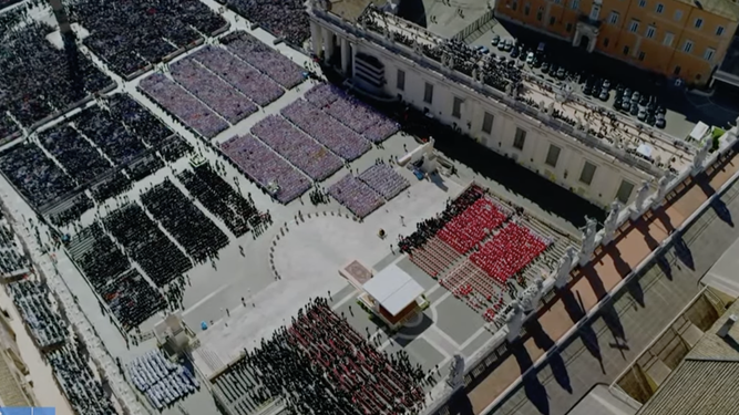 La plaza de San Pedro, a vista de pájaro