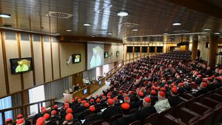 León XIV, con todos los cardenales