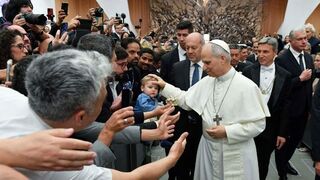León XIV, con los periodistas