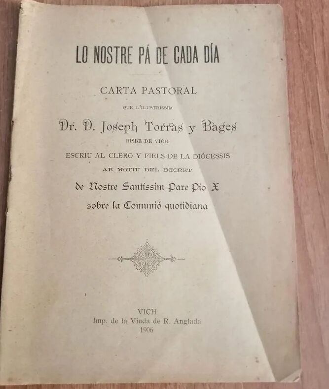 Lo nostre pá de cada dia, pastoral del bisbe Torras i Bages
