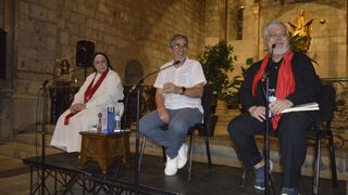 Sor Lucía Caram, Jesús Bastante y Peio Sánchez, en Santa Anna