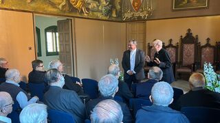 Daniel Palau, con el obispo emérito de Lleida