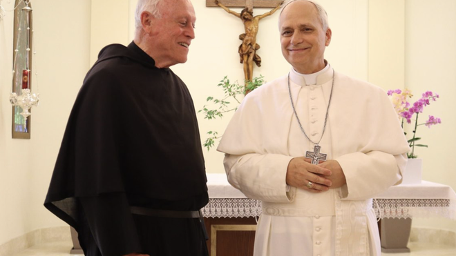 El P. Purcaro con León XIV