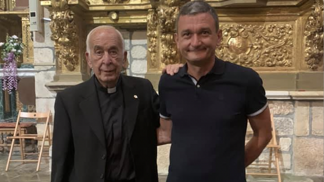 El autor, con don Serafín