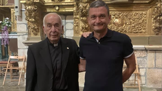 El autor, con don Serafín