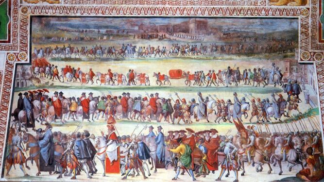 Representación de la cabalgata papal a san Juan de Letrán