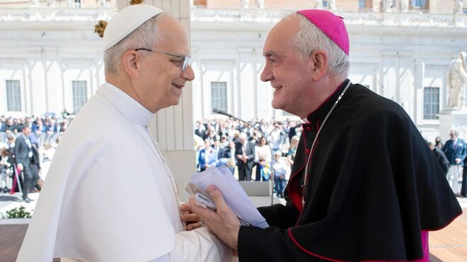 Ángel Pérez Pueyo, con el Papa León XIV