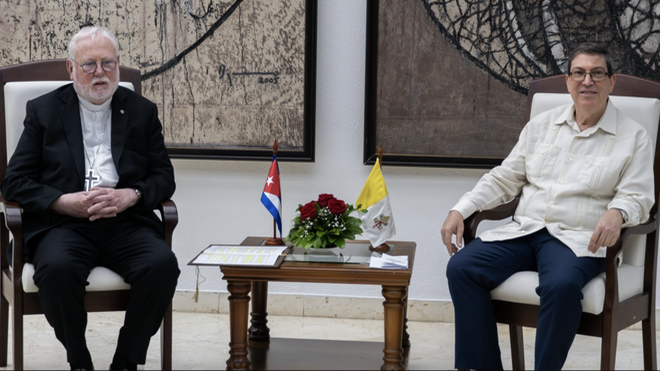 Gallagher no hizo declaraciones durante el encuentro oficial