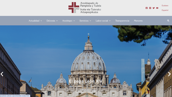 Web del arzobispado de Pamplona