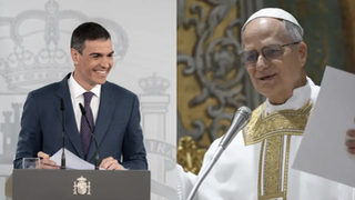 Pedro Sánchez y León XIV