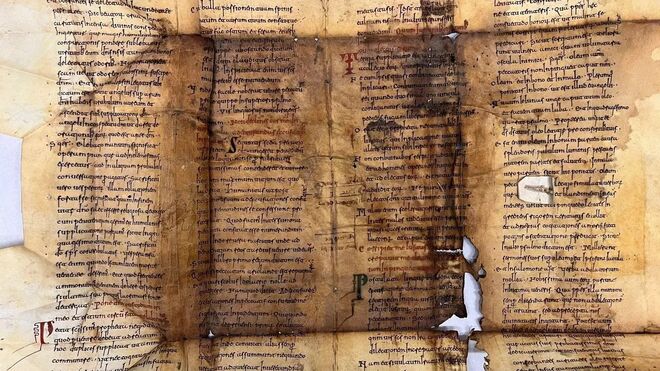 Pergamino medieval hallado en el Archivo Diocesano de Logroño
