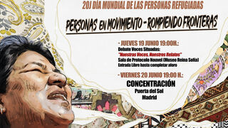 'Personas en movimiento, rompiendo fronteras': concentración por las personas refugiadas en la Puerta del Sol