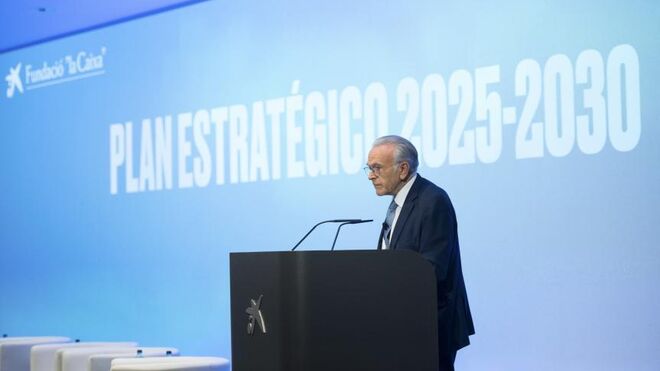 Isidro Fainé durante la presentación del Plan Estratégico a los empleados de Fundación ”la Caixa”.© Fundación "la Caixa"