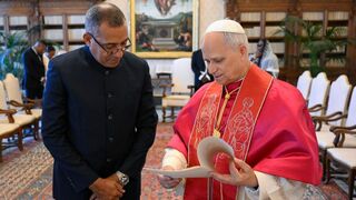 El Papa, con el presidente de Sao Tomé y Príncipe