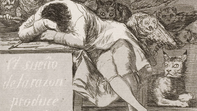 Fragmento del cuadro 'El sueño de la razón produce monstruos', de Goya