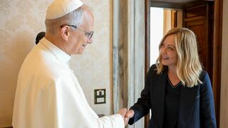 El Papa, con Giorgia Meloni