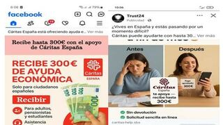 Intento de estafa usando la imagen de Cáritas