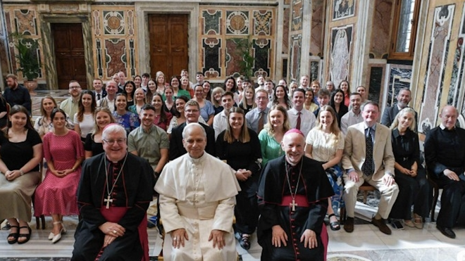 El Papa, durante la audiencia