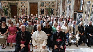 El Papa, durante la audiencia