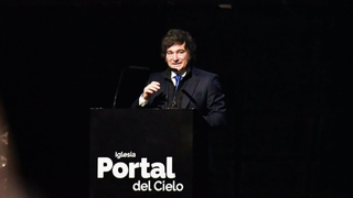 Milei, en la inauguración dekl templo