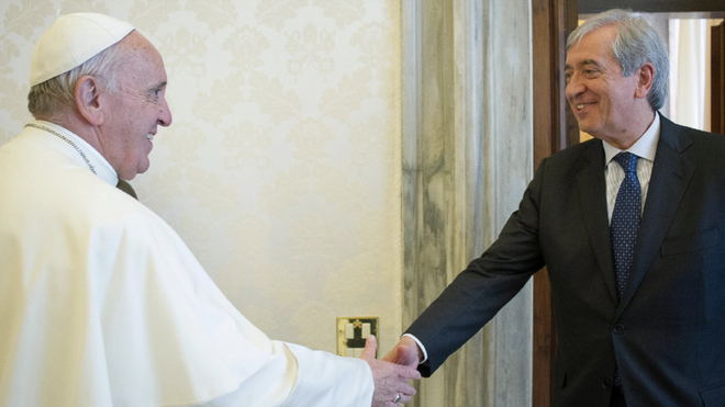 Libero Milone, con el Papa Francisco
