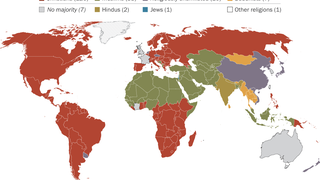 El mapa de las religiones en el mundo