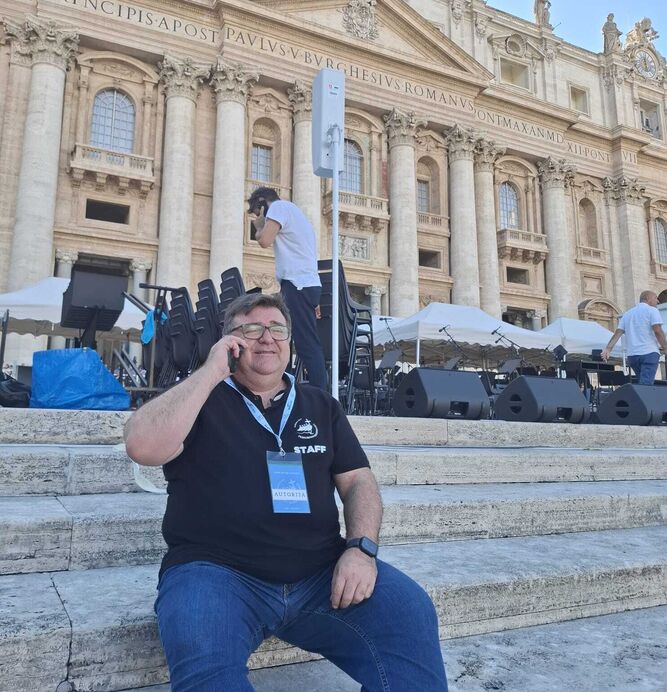 Raúl Tinajero, en Roma