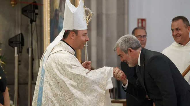 El obispo de Tenerife, con el presidente de Canarias