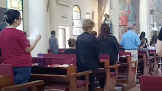 Fieles en la parroquia este pasado fin de semana