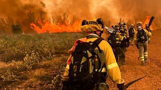 Brigadistas en incendios de León