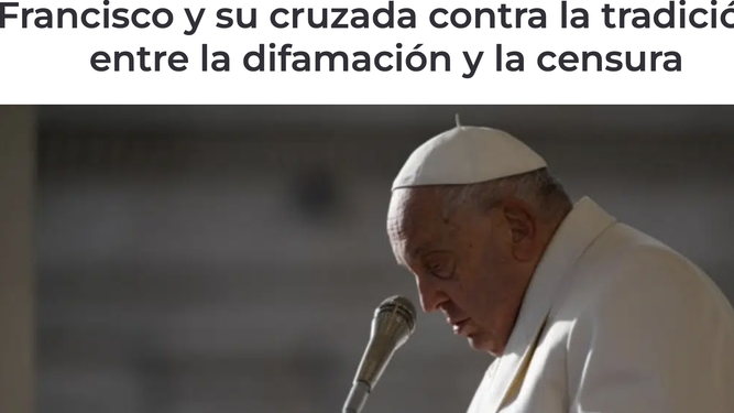 El papa Francisco, en Infovaticana