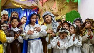 Niños y niñas de la parroquia católica de Gaza (Foto de archivo)