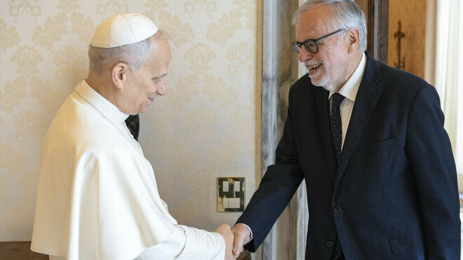 El papa y Andrea Riccardi