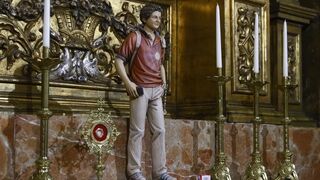 Imagen de Carlo Acutis en la basílica de la Mercè. Barcelona.