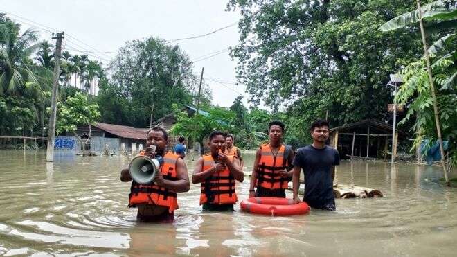 Crecidas en Assam (India)