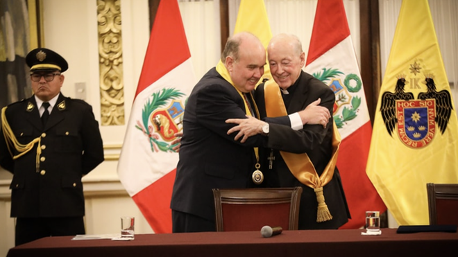 LópezAliaga y el cardenal Cipriani