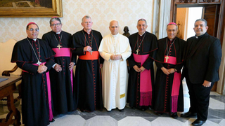 León XIV, con la cúpula del CELAM