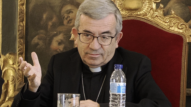 Luis Argüello, en un acto en su diócesis