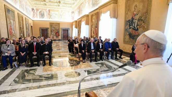 El Papa, durante al audiencia