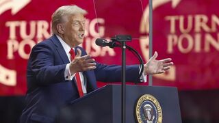Trump en el funeral de Kirk