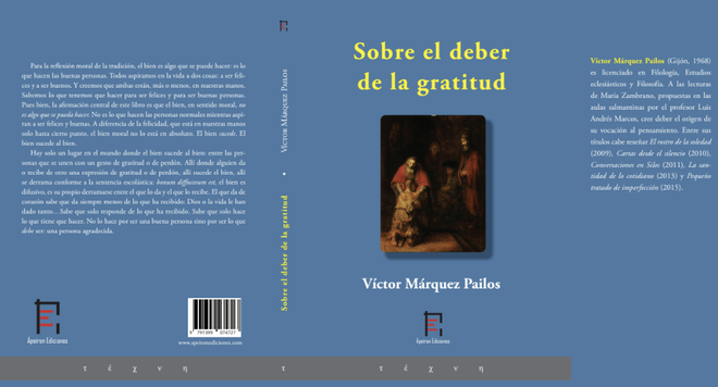 'Sobre el deber de la gratitud', nuevo libro de Víctor Márquez