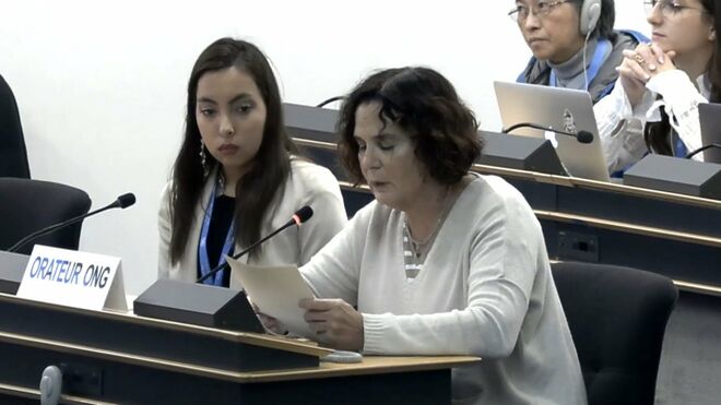 Sonia Olea, de Cáritas, en Naciones Unidas