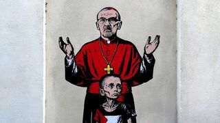 Mural de Pizzaballa en la Curia de Milán