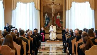 El Papa, con los caballeros de Colón