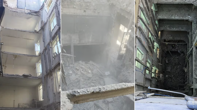 Imágenes del edificio derrumbado