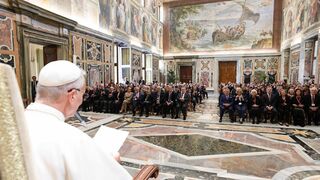 El Papa, en un momento de la audiencia