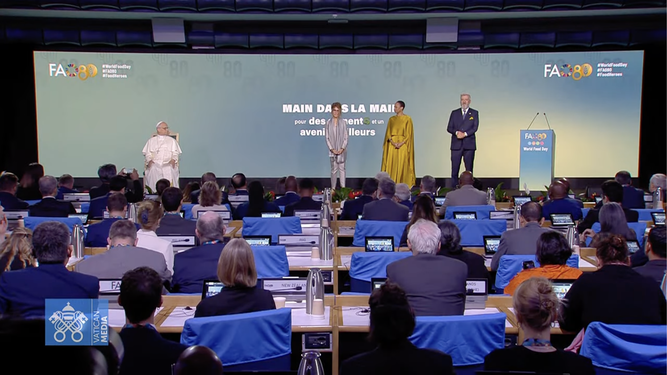 El papa León XIV, en la FAO