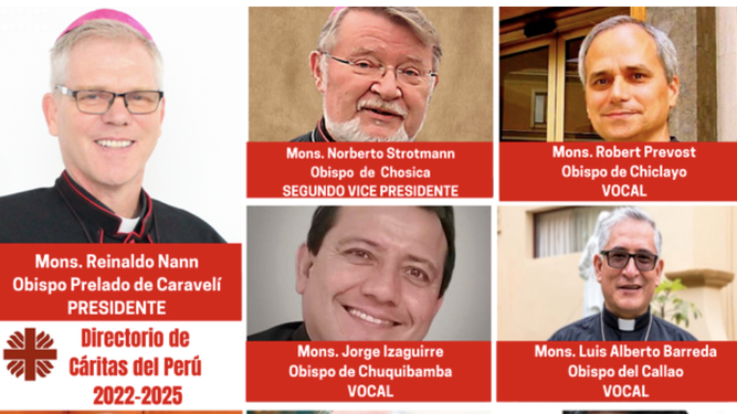 Nann, en su época de presidente d e Caritas-Perú, junto al entonces tb obispo de Chiclayo