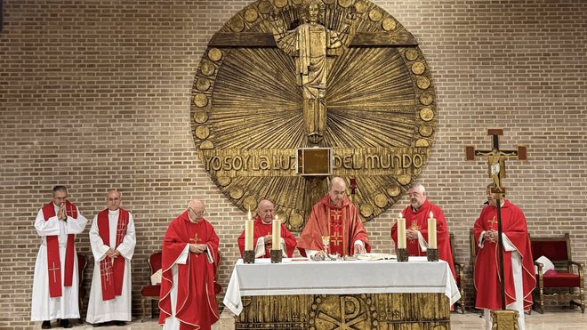Pedro Aguado, obispo de Huesca y de Jaca, presidió la eucaristía