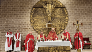 Pedro Aguado, obispo de Huesca y de Jaca, presidió la eucaristía